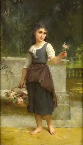 Munier, Émile: The flower girl