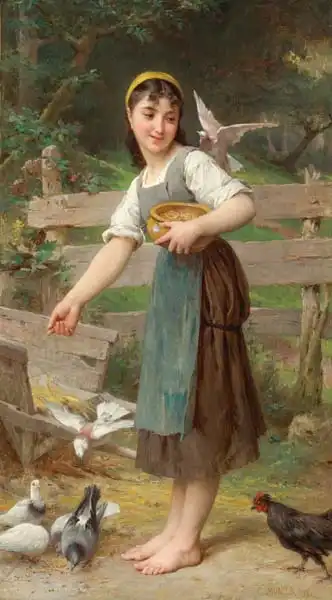 Munier, Émile: Feeding the Doves