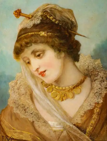 Russ, Franz: Bust of a lady in a rich costume
