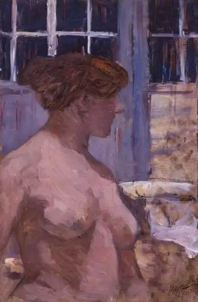 Takeji, Fujishima: Woman in a Bathroom