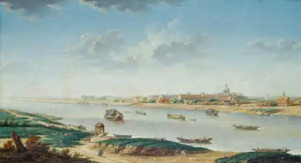Raguenet, Jean-Baptiste: Salpetriere the view of the dock rapee