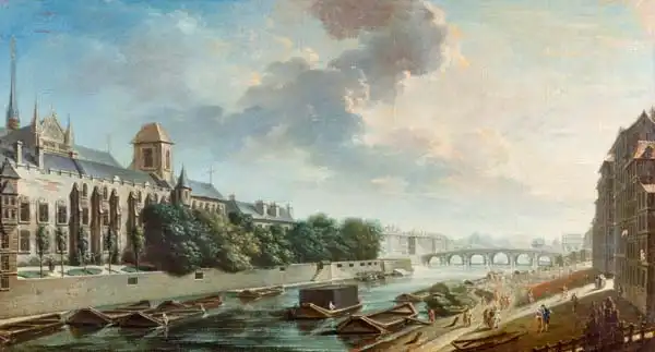 Raguenet, Jean-Baptiste: The Archbishop Palace, view from the left bank