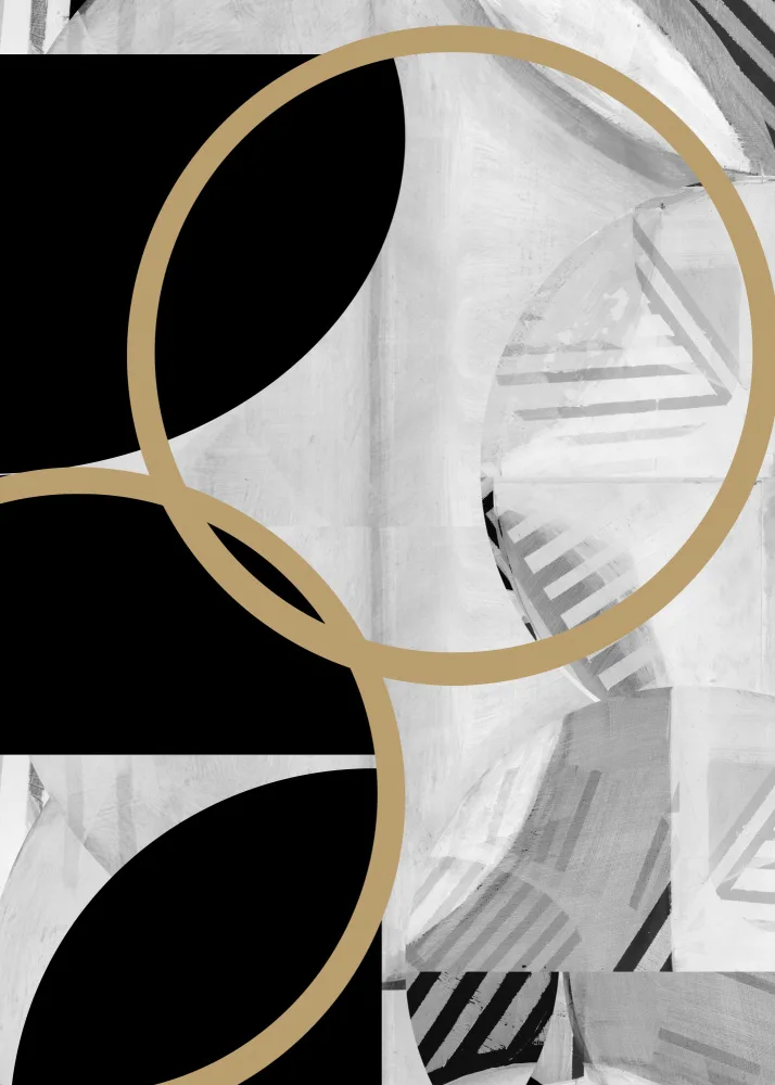 cartissi: Black and White Stripes Gold Spheres No1