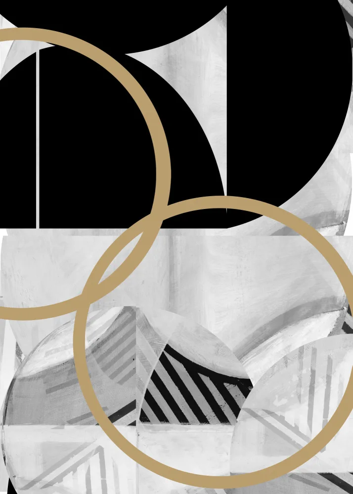 cartissi: Black and White Stripes Gold Spheres No2