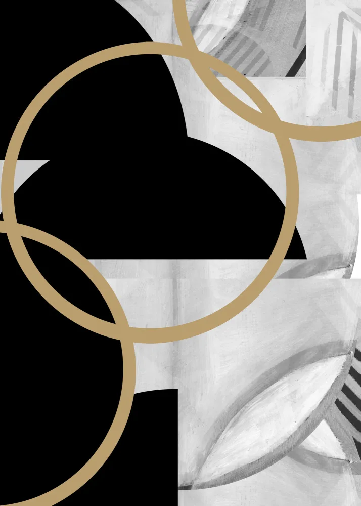 cartissi: Black and White Stripes Gold Spheres No3