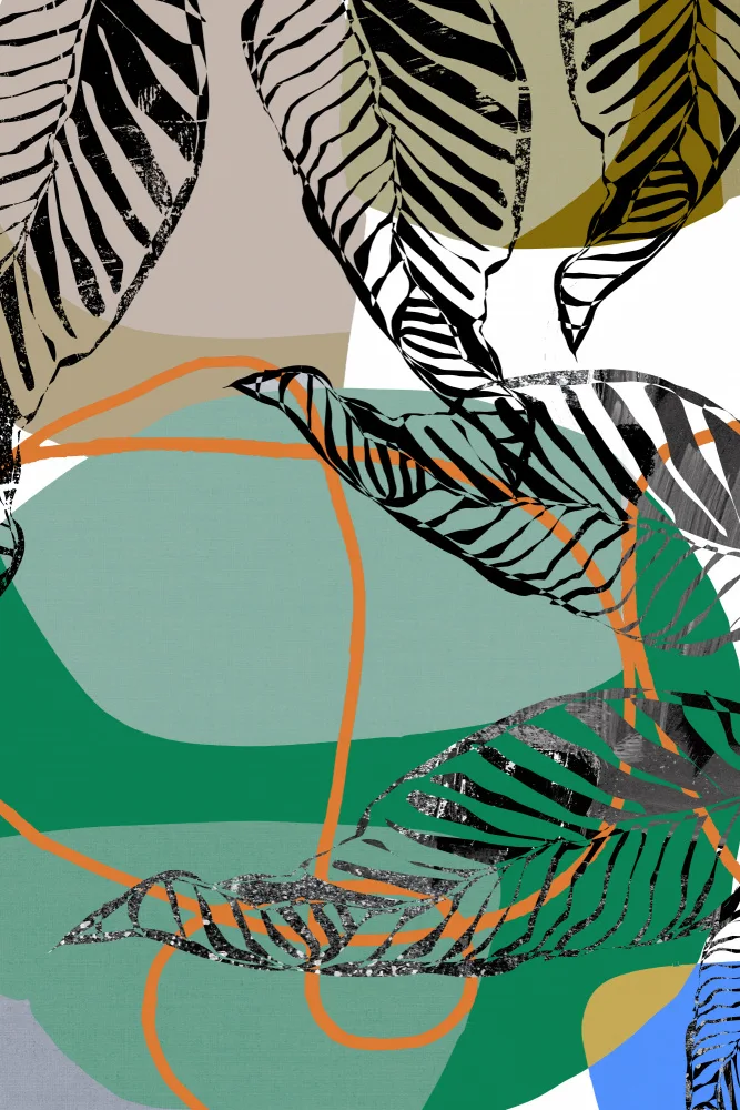cartissi: Abstract Black Leaves With Colour No2