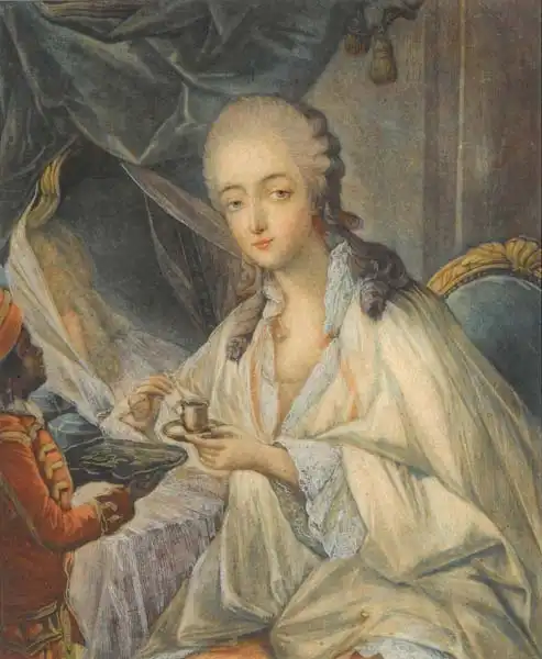Gautier-Dagoty, Jean: Jeanne Bécu, countes Du Barry and Zamor who brings her a cup of coffee