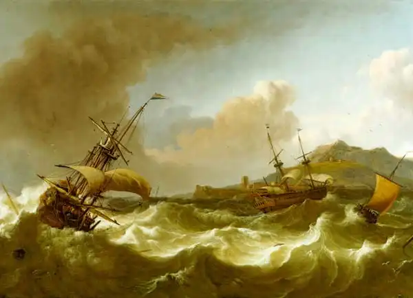 Bakhuizen, Ludolf: Ships on a stormy sea