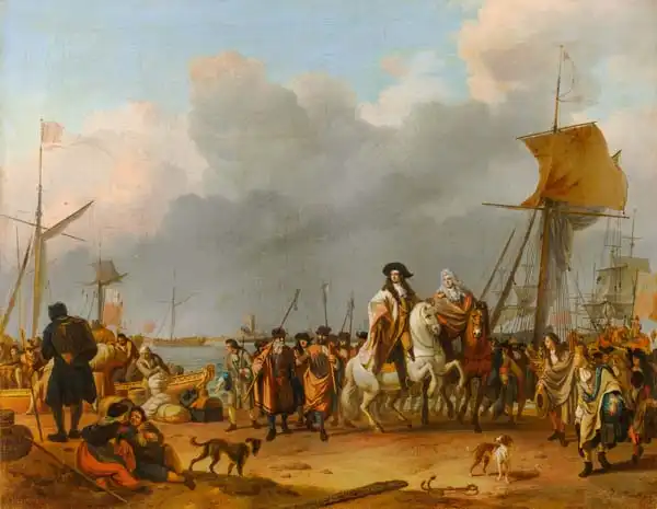 Bakhuizen, Ludolf: The Arrival of Stadholder-King Willem III (1650- 1702) in the Oranjepolder on 31 January 1691