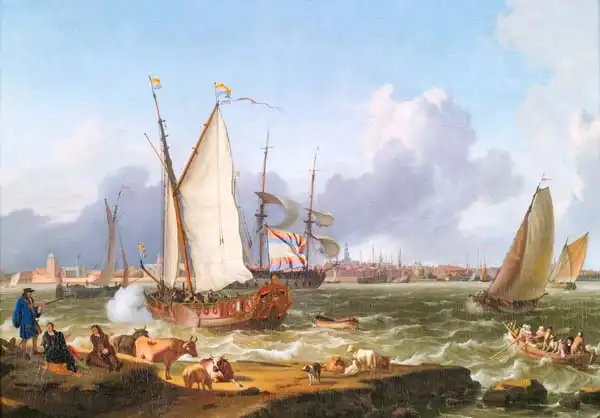 Bakhuizen, Ludolf: Dutch ships on the roadstead of Emden