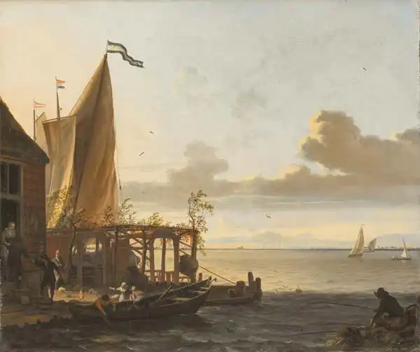 Bakhuizen, Ludolf: Small Harbour near a Tavern