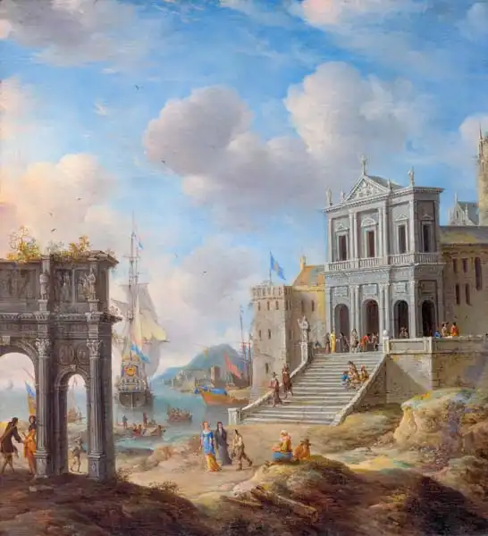 Beerstraaten, Jan: Capriccio with the Arch of Constantine and the Church of San Gregorio Magno al Celio