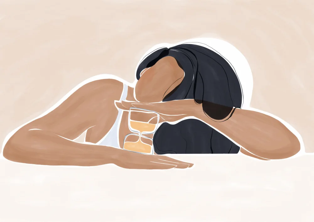 Illustrations, Green Ivy: Woman With a Magic Hourglass Print By Ivy Green Illustrations