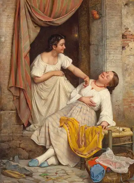 Bloch, Carl: Two smiling girls