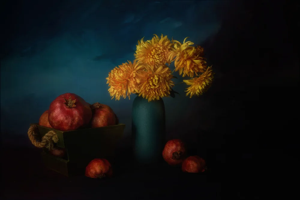 Zhong, John-Mei: Chrysathemum and pomegranate