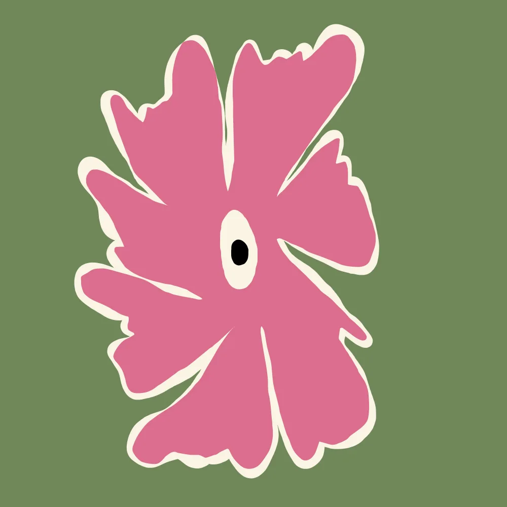 Studio, Art Miho: Pink and green bold flower