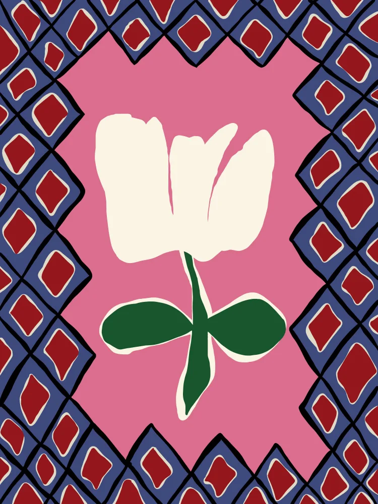Studio, Art Miho: Petal plaid playtime I