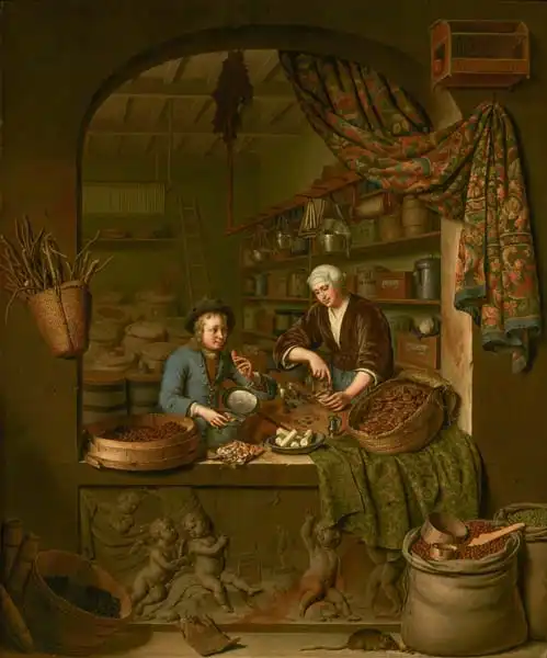 Mieris, Willem van: A Grocer Shop