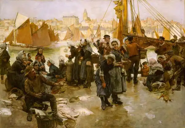Tayler, Albert Chevallier: The Departure of the Fishing Fleet, Boulogne