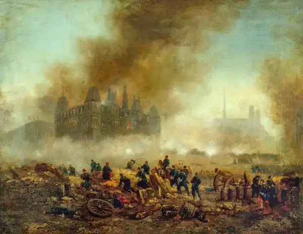 Boulanger, Gustave: The Hotel Ville is located, assembled by the troupes of Versailles