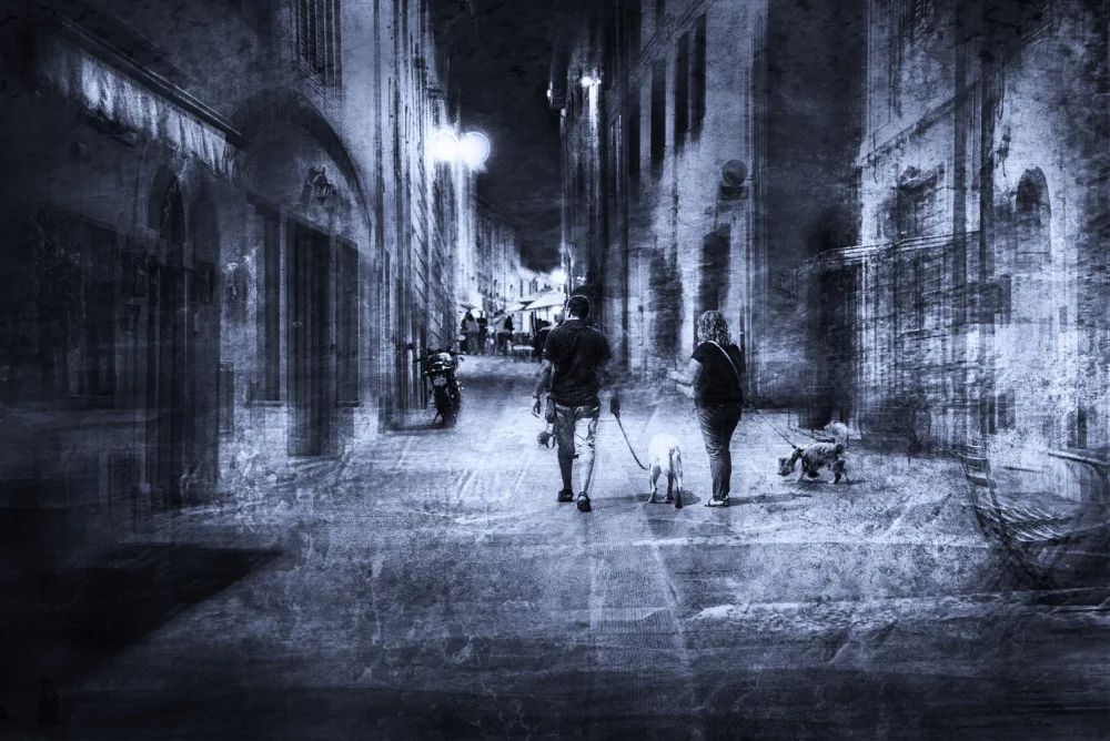 Quaglia, Nicodemo: Walk in the alley with dogs