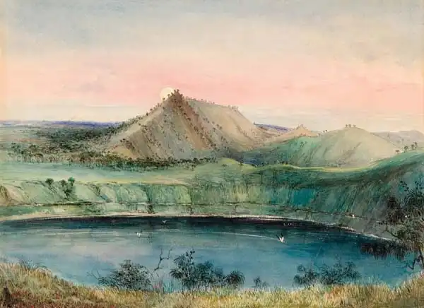 Angas, George French: Blue Lake, Mount Gambier