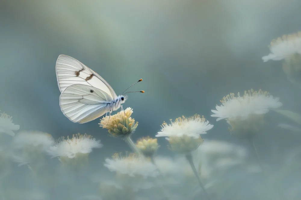 Pamungkas, Edy: White Butterfly on the flower