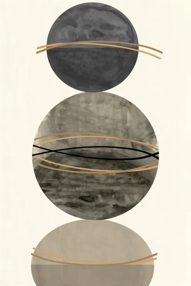 C, Project: 3 Grey and Gold Spheres 1
