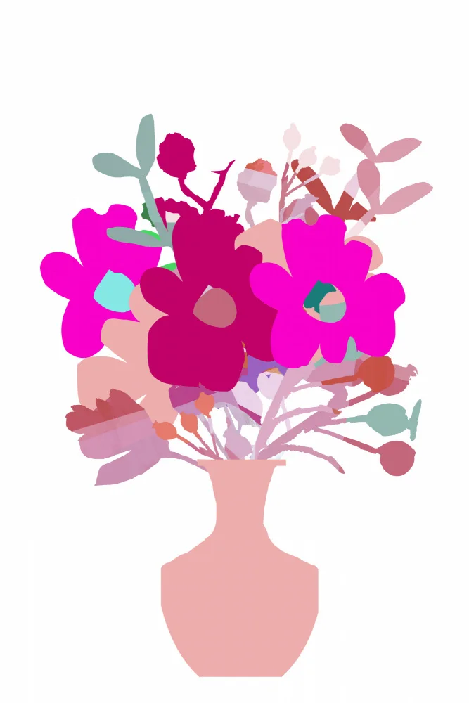 C, Project: Pink Flowers In Vase 1