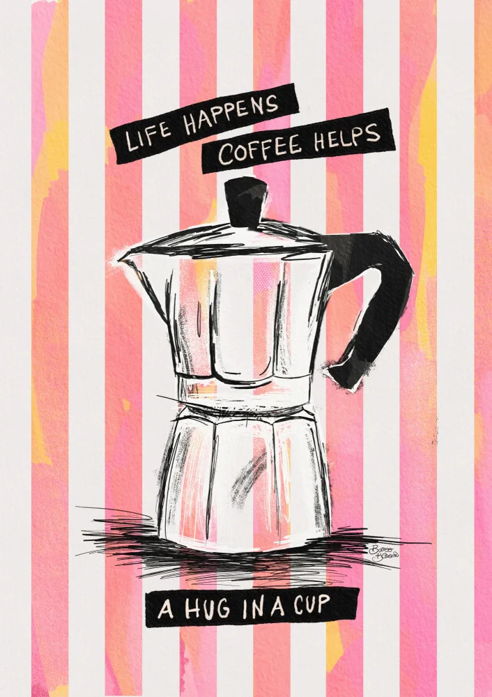 Bloom, Baroo: Mocca Coffee on Stripes - Hug in a Cup
