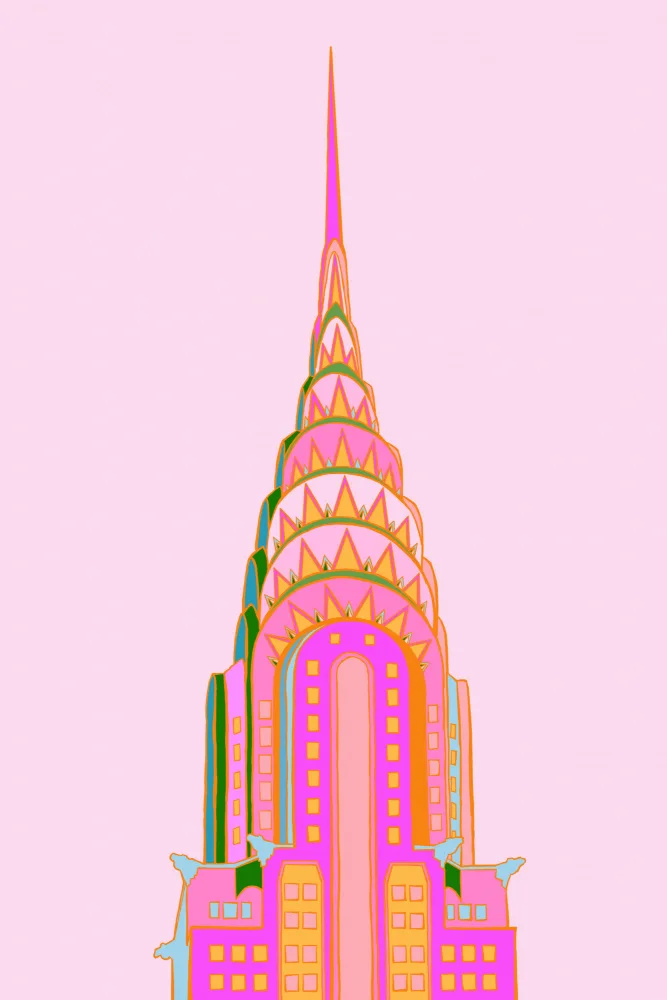 (Audra), Vacationer Vibrant: New York Skyscraper (Strawberry Mint)