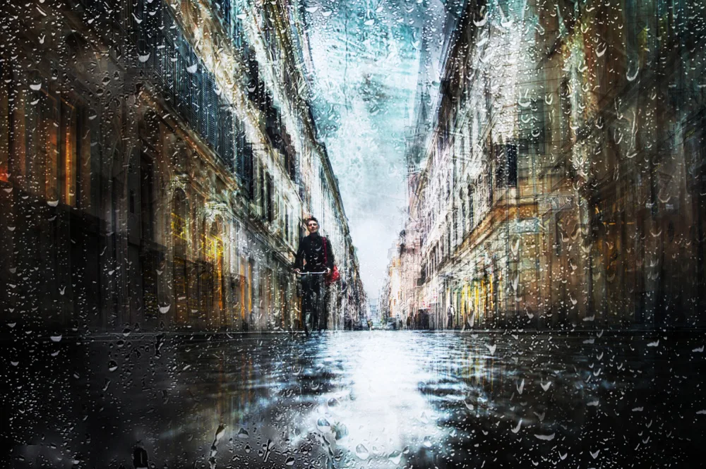 Quaglia, Nicodemo: Biking in the rain