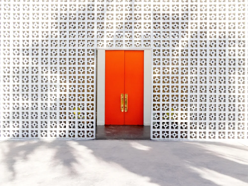 Windeknecht, Tom: Parker Orange Doors and Breezeblock Wall