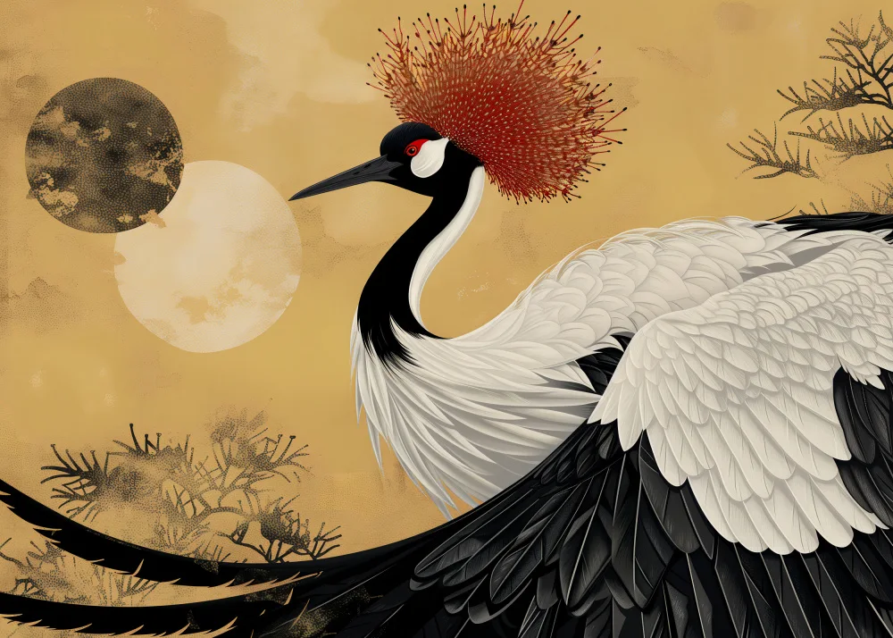 Magnusson, Andreas: Grulla de corona roja abstracta