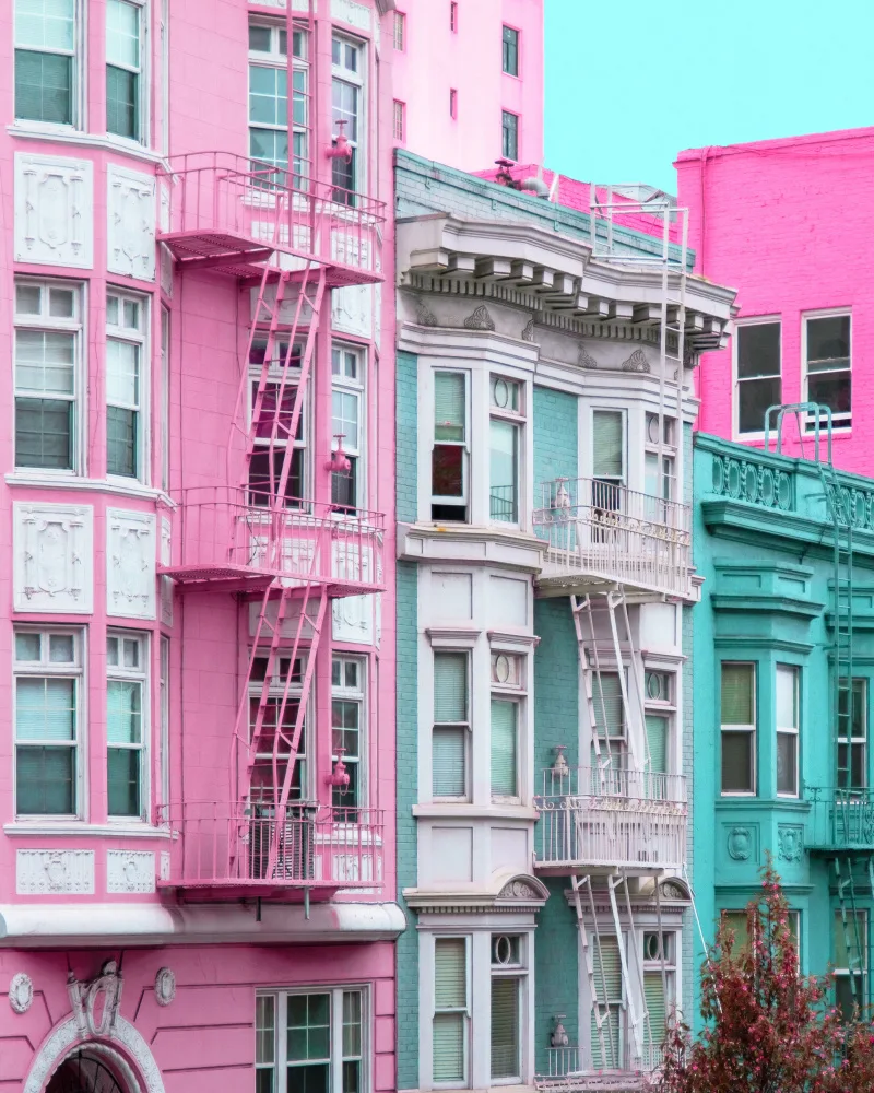 Windeknecht, Tom: Pink and Blue Row Houses in San Francisco