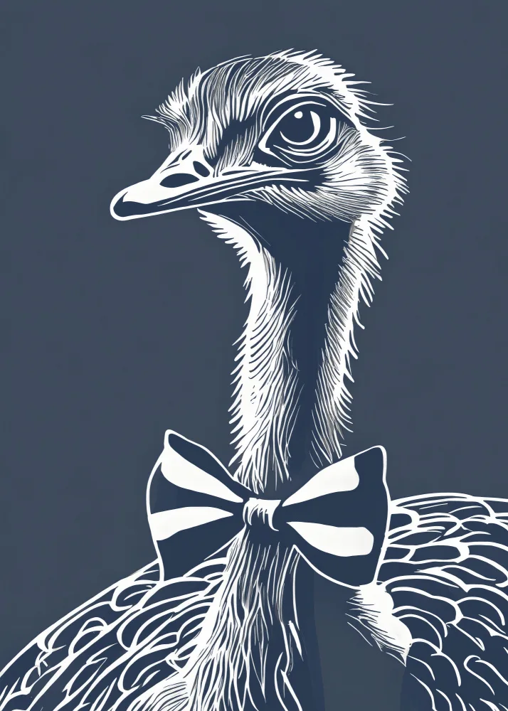 Magnusson, Andreas: Ostrich with bow tie