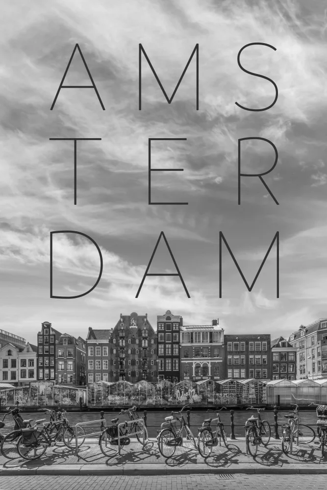 Viola, Melanie: AMSTERDAM Canal unique avec marché aux fleurs | Texte et horizon