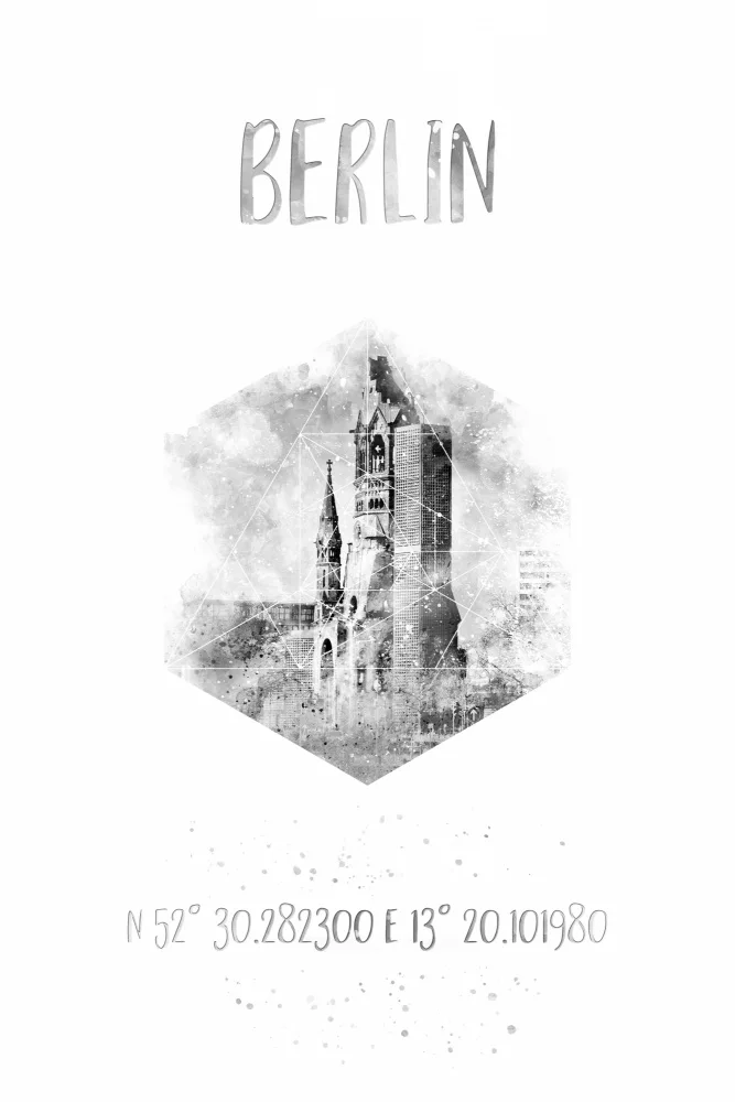 Viola, Melanie: Coordonnées BERLIN | aquarelle monochrome