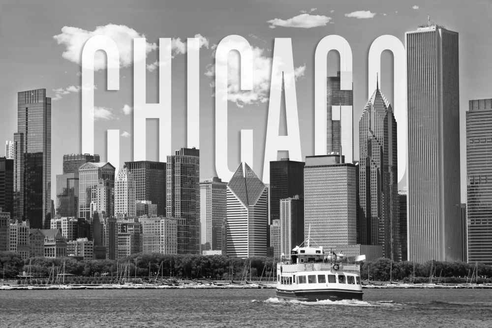 Viola, Melanie: CHICAGO Skyline Monochrome