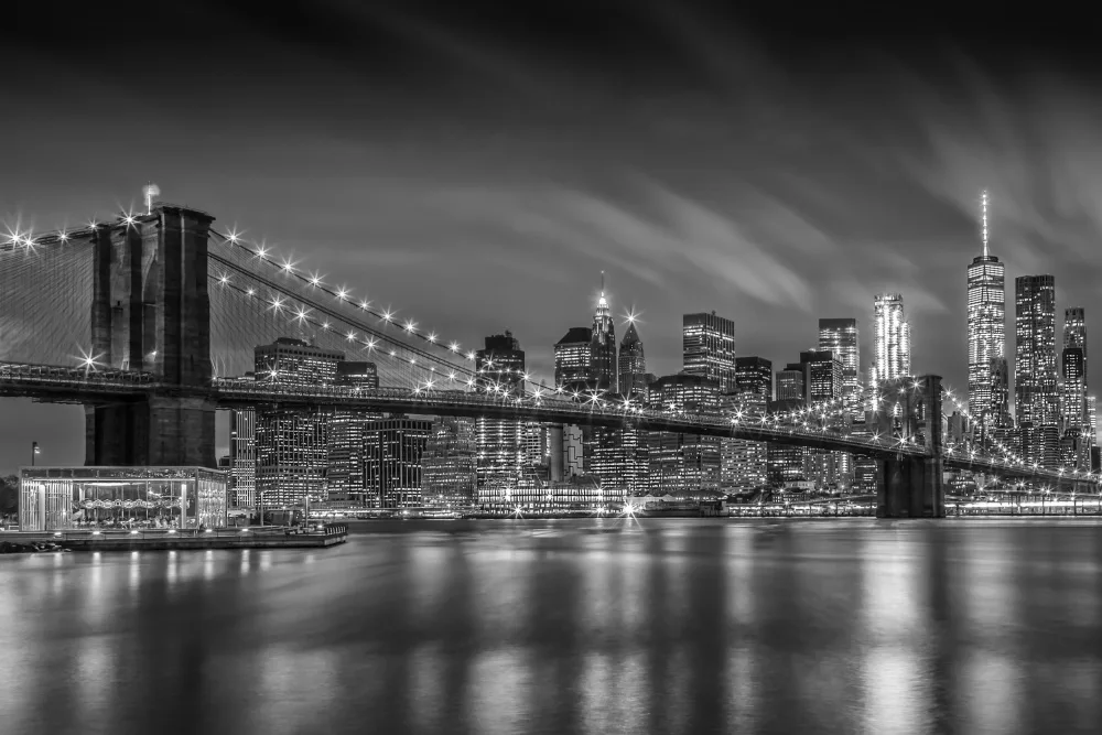 Viola, Melanie: BROOKLYN BRIDGE Nightly Impressions – Monochrome