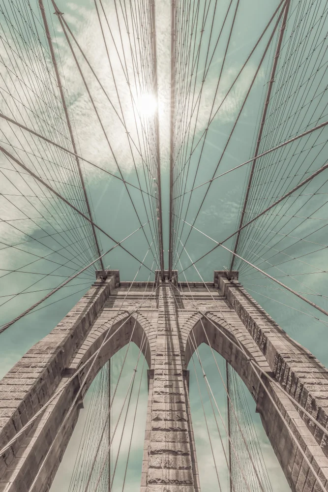 Viola, Melanie: NEW YORK CITY Ponte di Brooklyn in dettaglio | stile vintage urbano