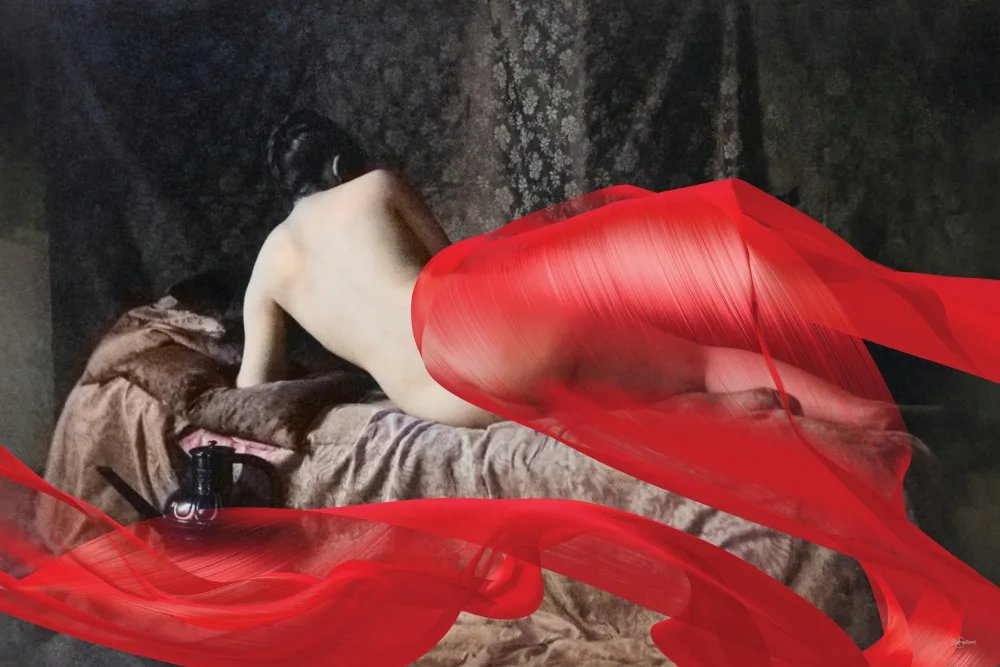 Skellern, Sue: Dame mit roter Schleife Nr.4