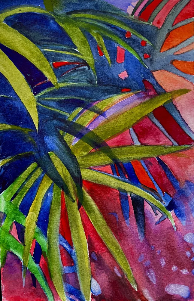 Lindstrom, Christine: Coucher de soleil sur les palmiers