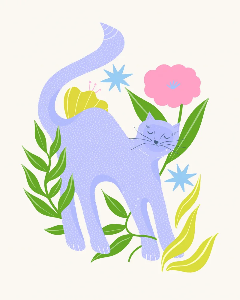 Donne, Melissa: Cat in Flower Garden