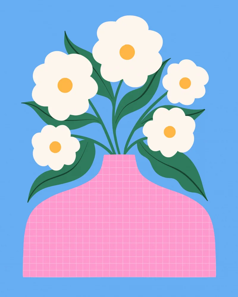 Donne, Melissa: Flowers in Pink Vase