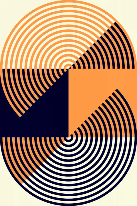Strnad, Petr: Concentric Circles in Vibrant Orange and Blue