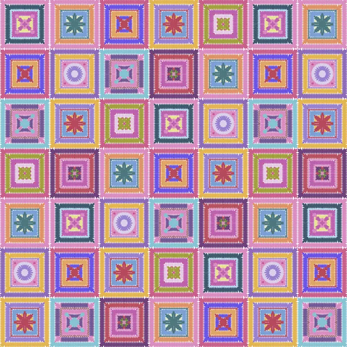 Blursbyai, Laiz Rosana: Farbige digitale Großmutter-Quadrate I