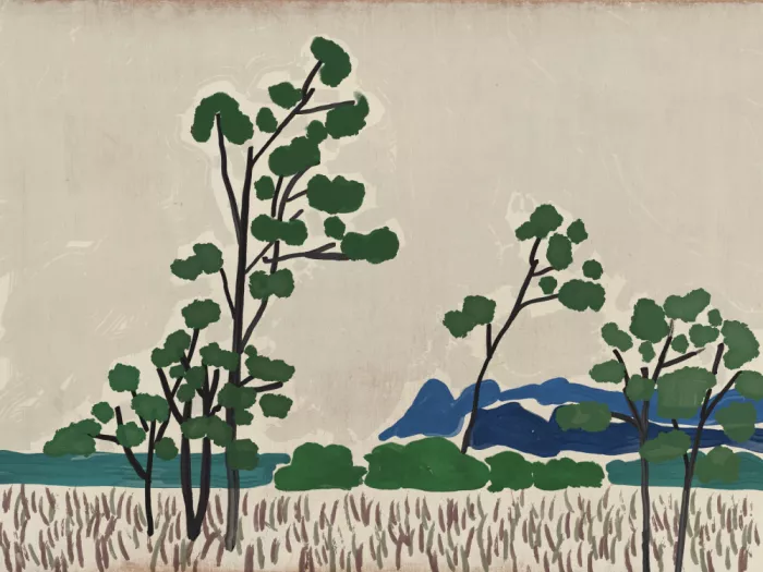Dean, Little: Landschaft auf Holzplatte