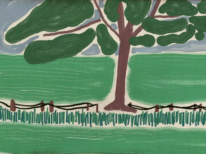 Dean, Little: Arbre stylisé sur un paysage vibrant