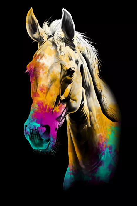 Kulik, Rafal: Cheval Sauvage Illustration Tribale Art 07